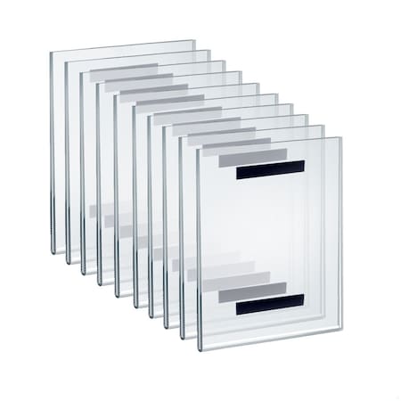 Azar Displays Clear Acrylic 8'' x 10'' Magnetic U-Frame, 10PK 129925